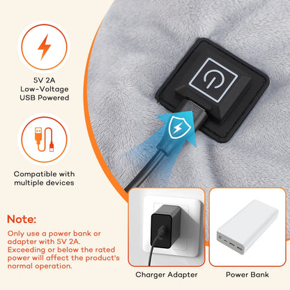 USB Electric Heated Neck and Shoulder Heating Pad with 3 Adjustable Heat Levels