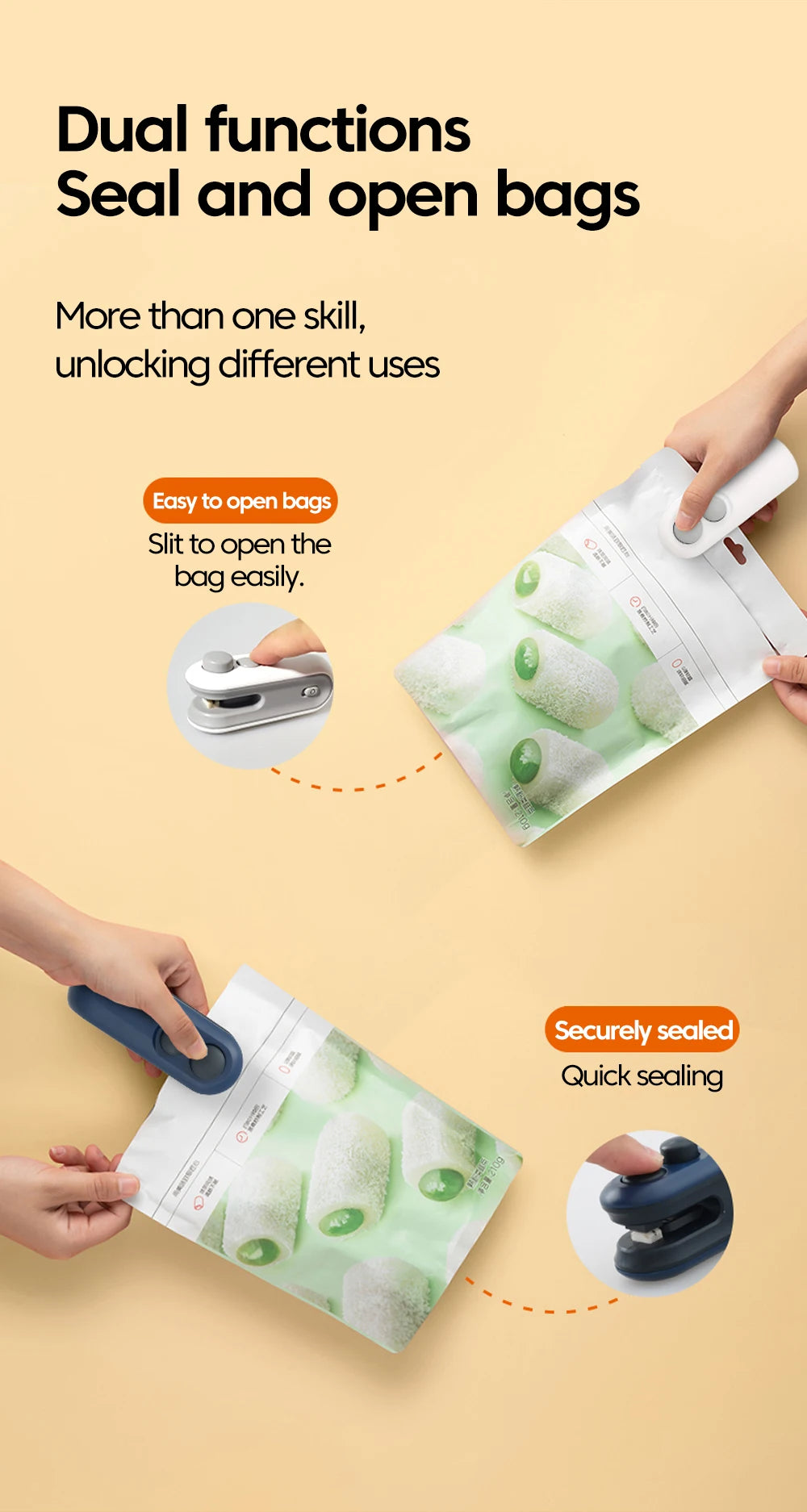 2-in-1 Mini Portable Heat Bag Sealer for Food Preservation & Storage - 13