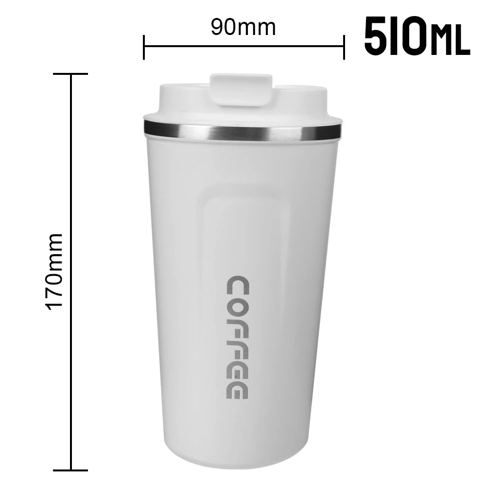 Insulated Stainless Steel Travel Mug - Leak-Proof Coffee Cup 380/510ml - 18