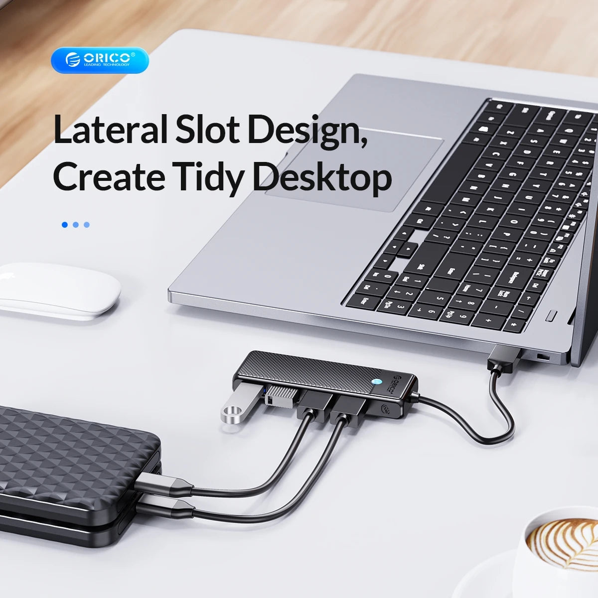 4-Port USB 3.0 Type-C Hub - Ultra-Slim High-Speed Data Expansion Adapter