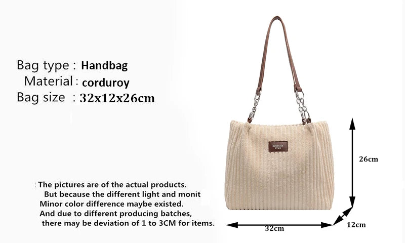 Luxury Casual Corduroy Tote