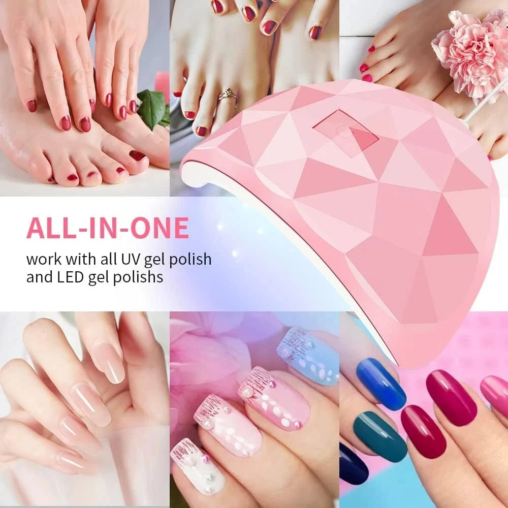 54W UV LED Nail Lamp - Portable Gel Polish Dryer with USB - 6