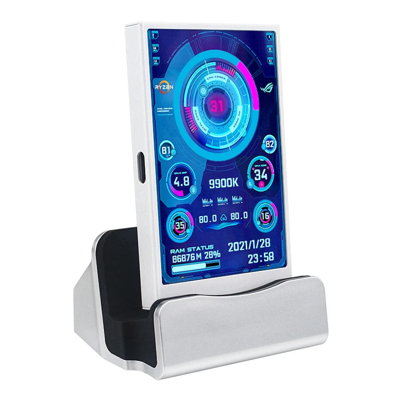3.5" IPS PC Hardware Monitor - Real-Time CPU GPU RAM Temperature Display