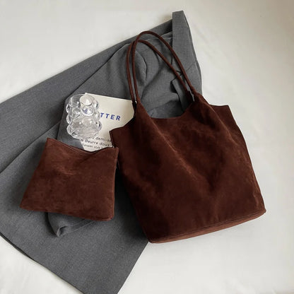 Luxury Retro Suede Tote