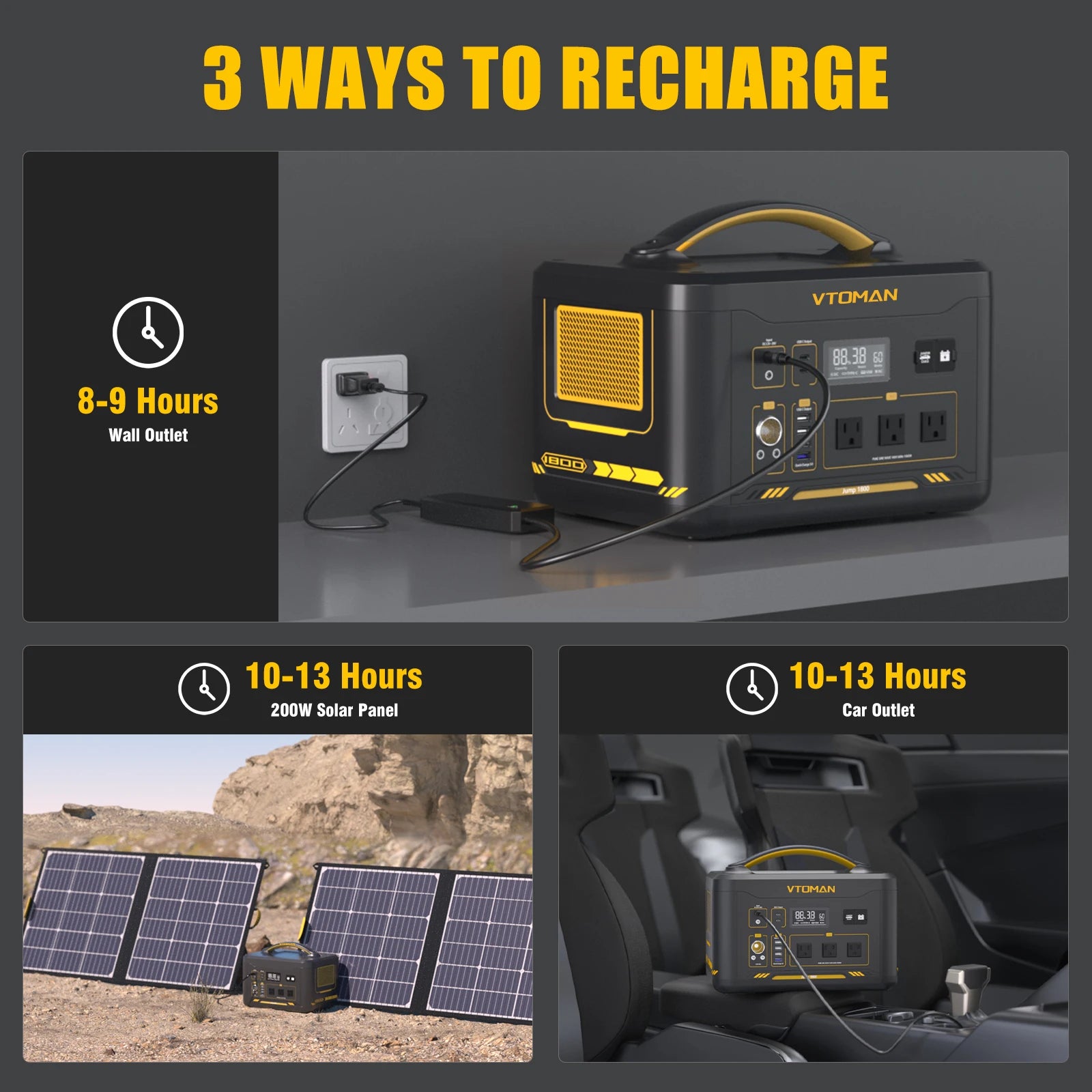VTOMAN Portable Power Station 1548Wh LiFePO4 Solar Generator for Camping - 6