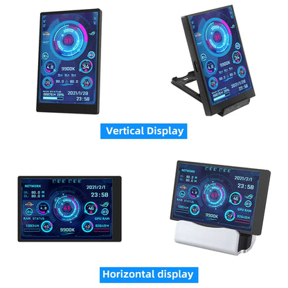 3.5" IPS PC Hardware Monitor - Real-Time CPU GPU RAM Temperature Display