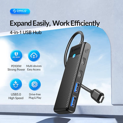 4-in-1 USB-C Hub Adapter with 100W PD Charging & 5Gbps Data Transfer