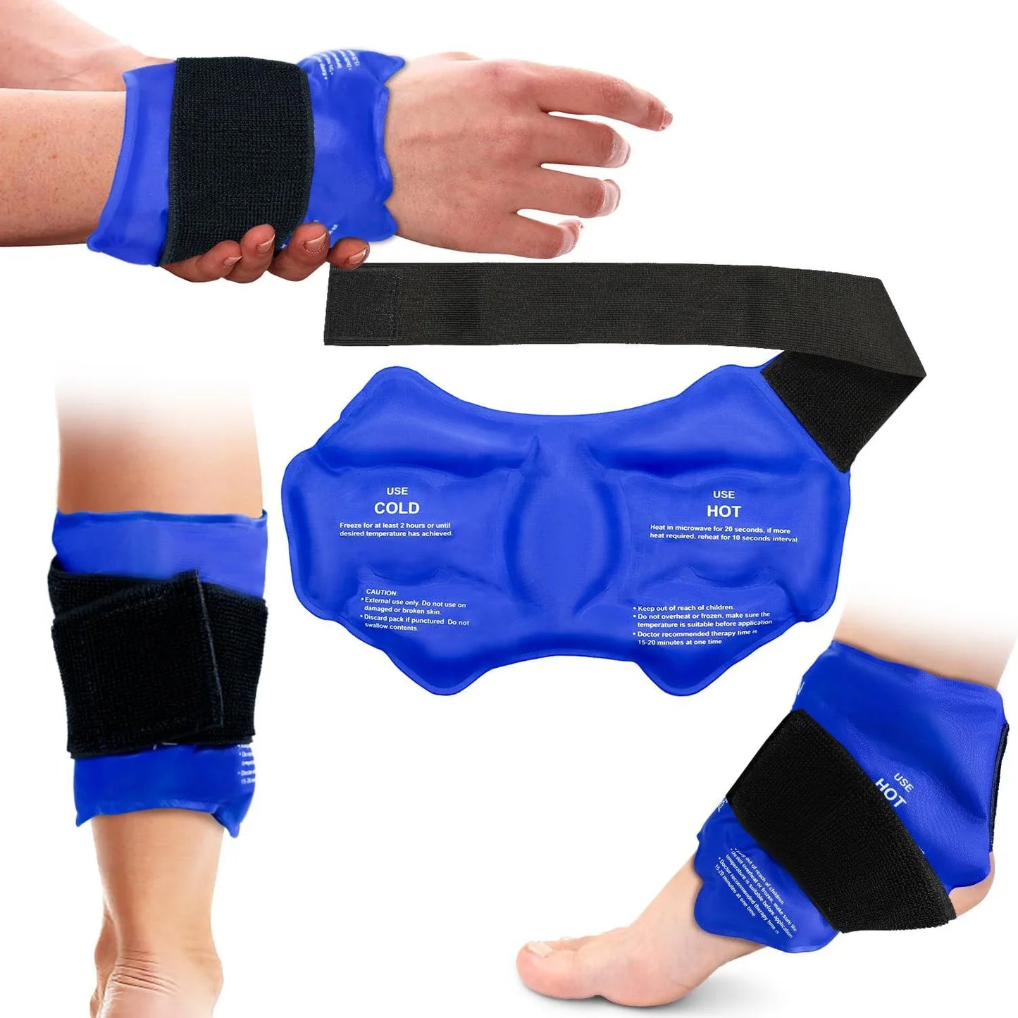 Ankle Ice Pack Wrap for Sports Injuries - Hot & Cold Therapy Support
