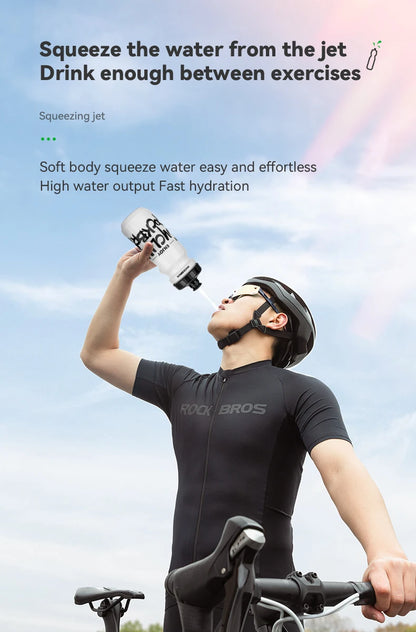 600ml Squeeze Sports Water Bottle - Leak-Proof Cycling & Fitness Bottle