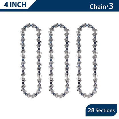 4 & 6 Inch Replacement Chainsaw Chain and Guide Bar for Mini Cordless Pruning Saws