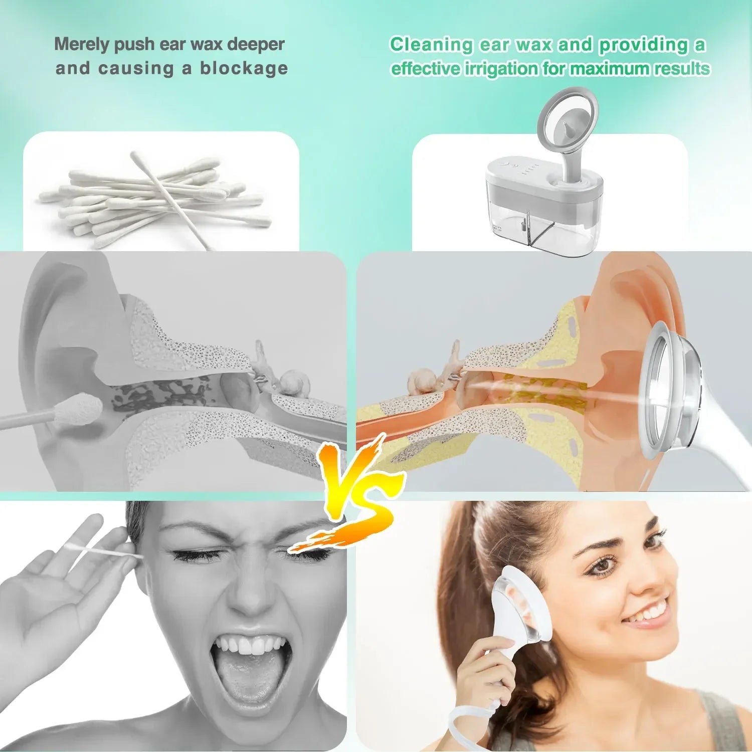 Electric Ear Wax Removal Irrigation System - Safe & Gentle Ear Cleaner - 3