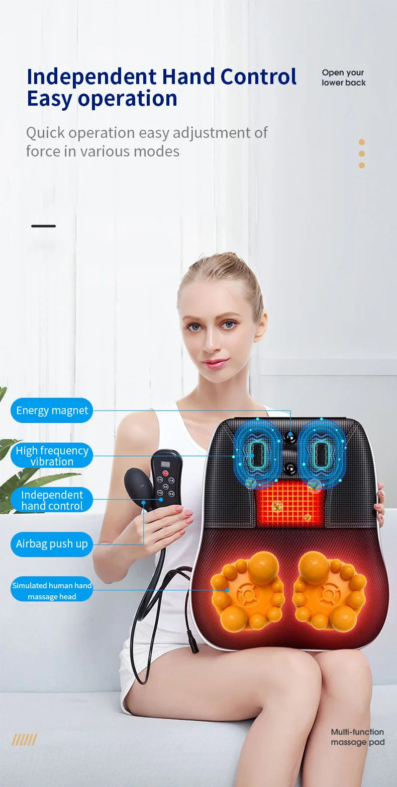 Electric Neck & Back Massage Pillow with Heat & Deep Tissue Kneading