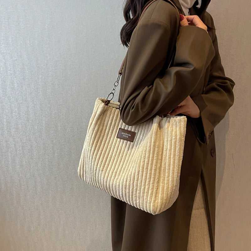 Luxury Casual Corduroy Tote