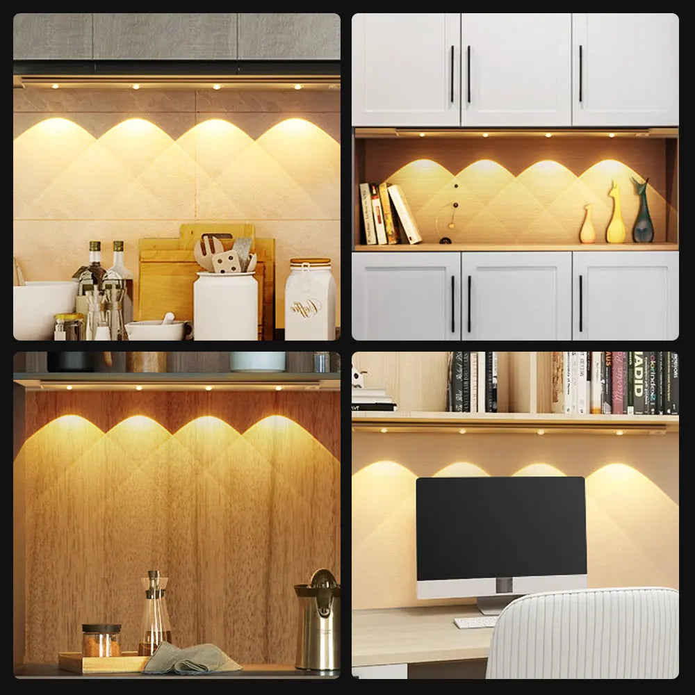 Ultra-Thin Motion Sensor Cabinet Light - Rechargeable Dimmable LED Under Counter Lighting - 2