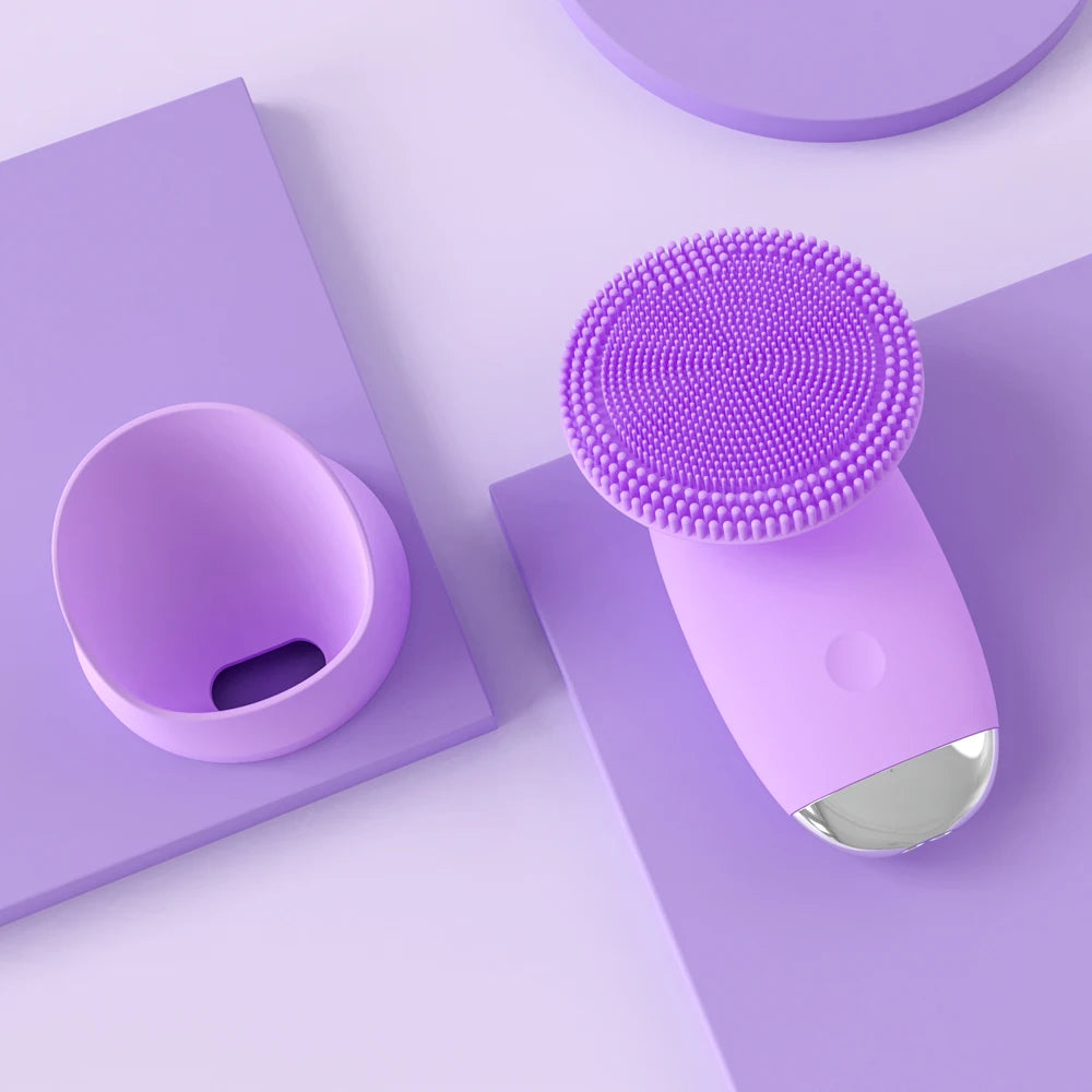 Sonic Electric Silicone Facial Cleansing Brush – Waterproof Skin Exfoliator