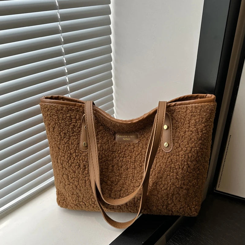 Luxury Lamb Wool Tote Bag