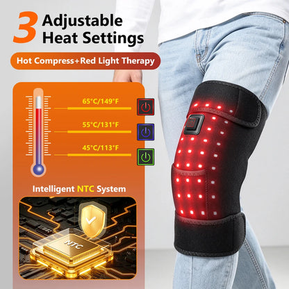 Red Light Therapy Knee Wrap - Heated Joint & Muscle Pain Relief Brace