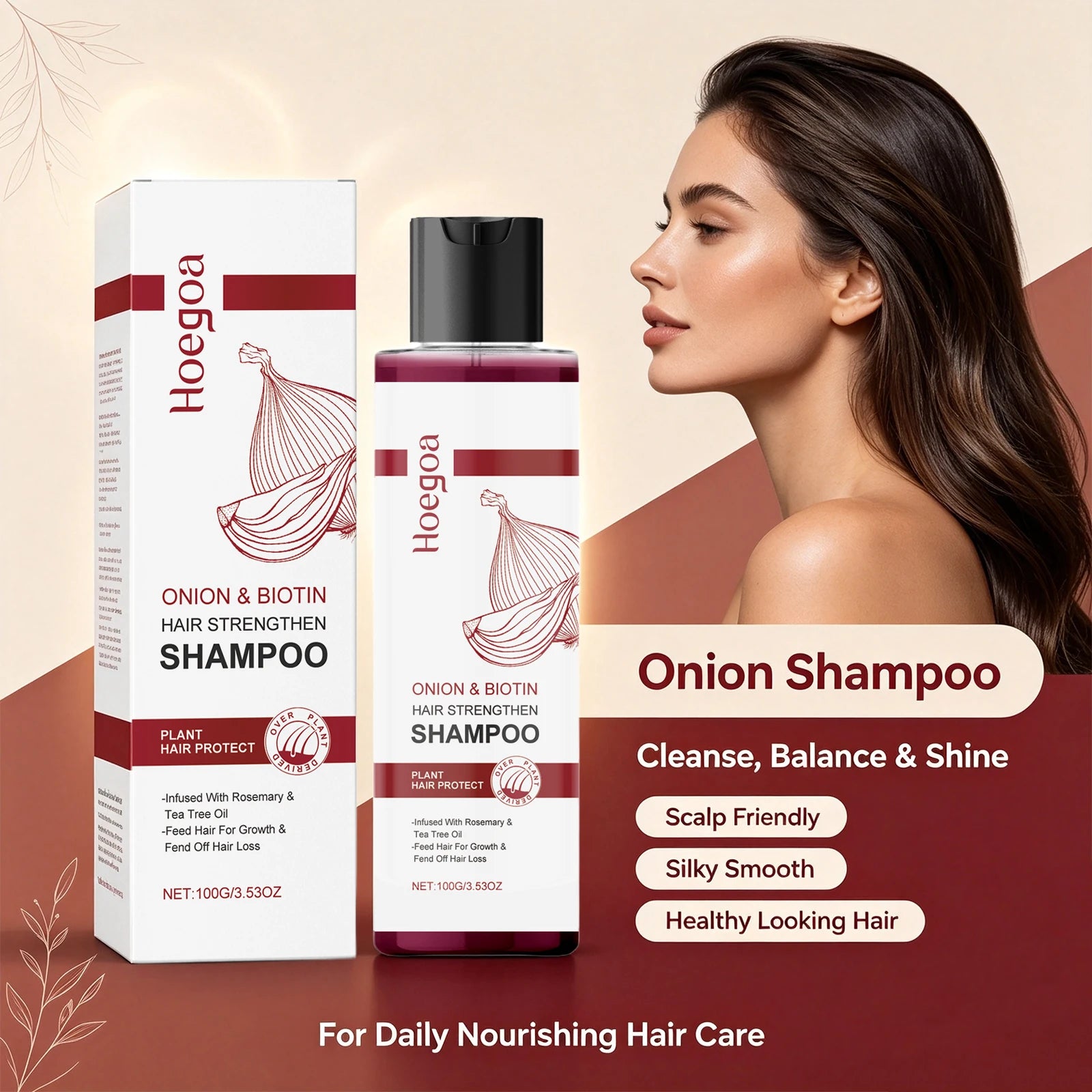 Onion & Biotin Strengthening Shampoo for Hair Growth and Scalp Nourishment - 4