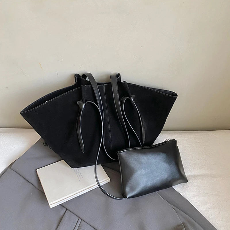 Luxury Retro Suede Shoulder Tote