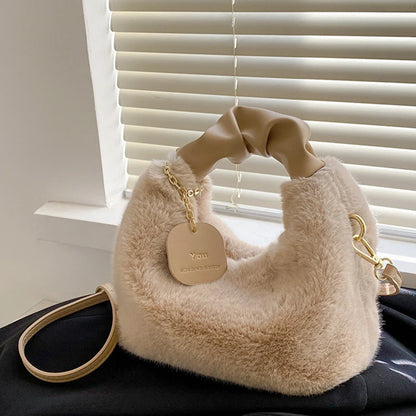 Luxury Plush Ruched Handbag