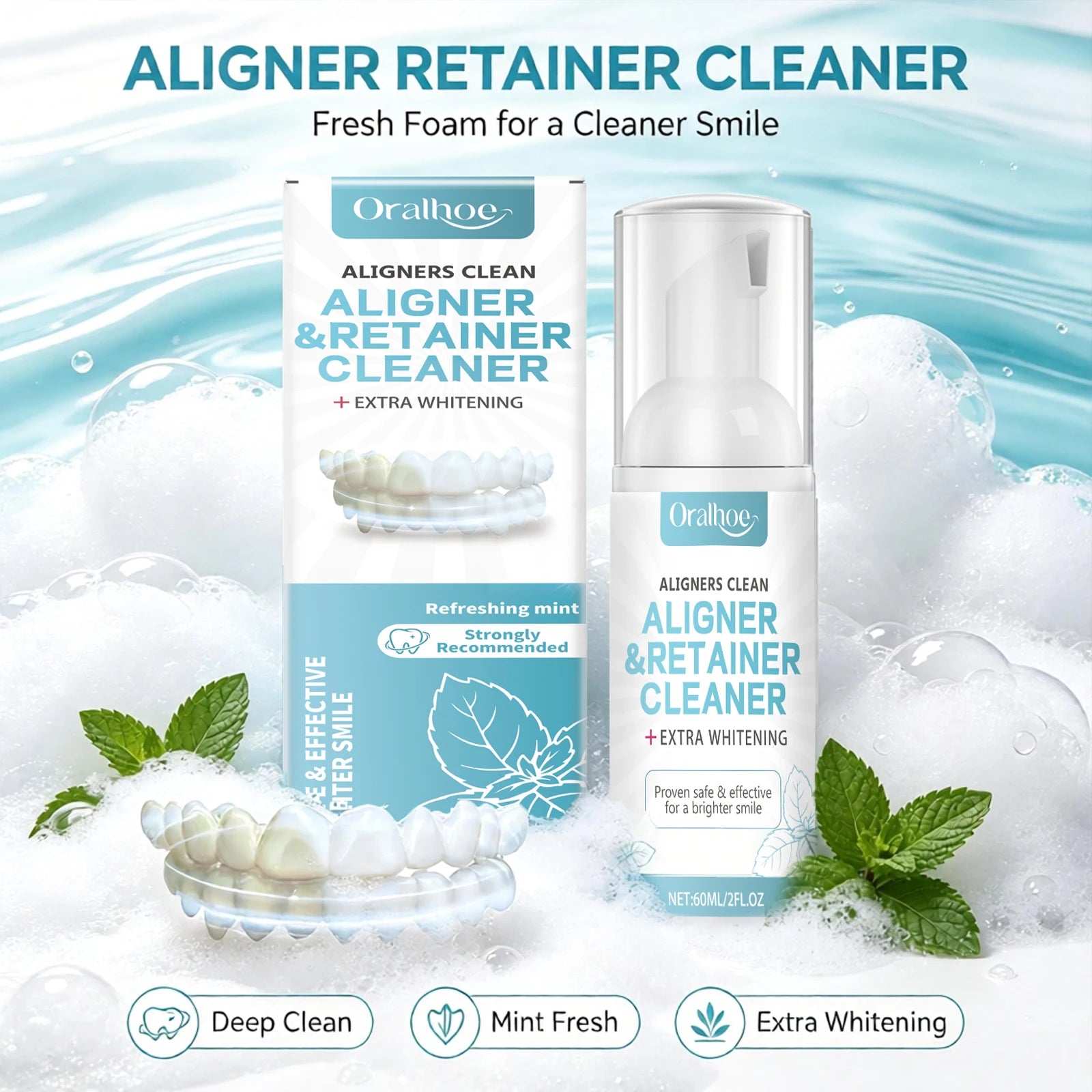 Aligner and Retainer Cleaning Foam Mousse with Whitening Effect - 4