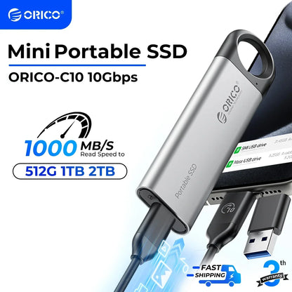 ORICO Portable External SSD - High-Speed 1TB Solid State Drive for Gaming