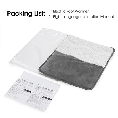 Portable USB Electric Heated Foot Warmer - Plush Washable Warming Mat for Home & Office