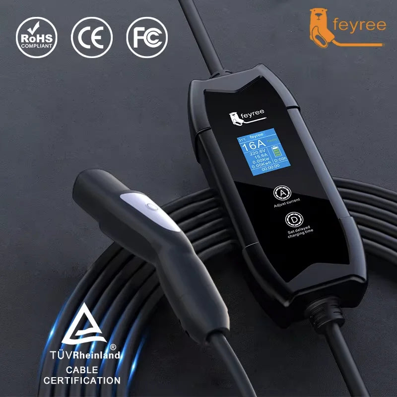 Portable NACS EV Charger for Tesla - 3.5kW Adjustable Level 2 Charging - 1