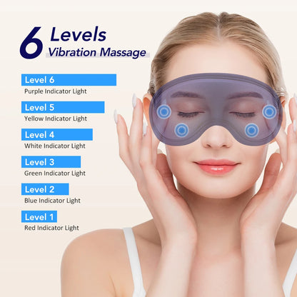 Electric Heated Eye Massager Mask with Vibration & Heat Therapy for Eye Relief