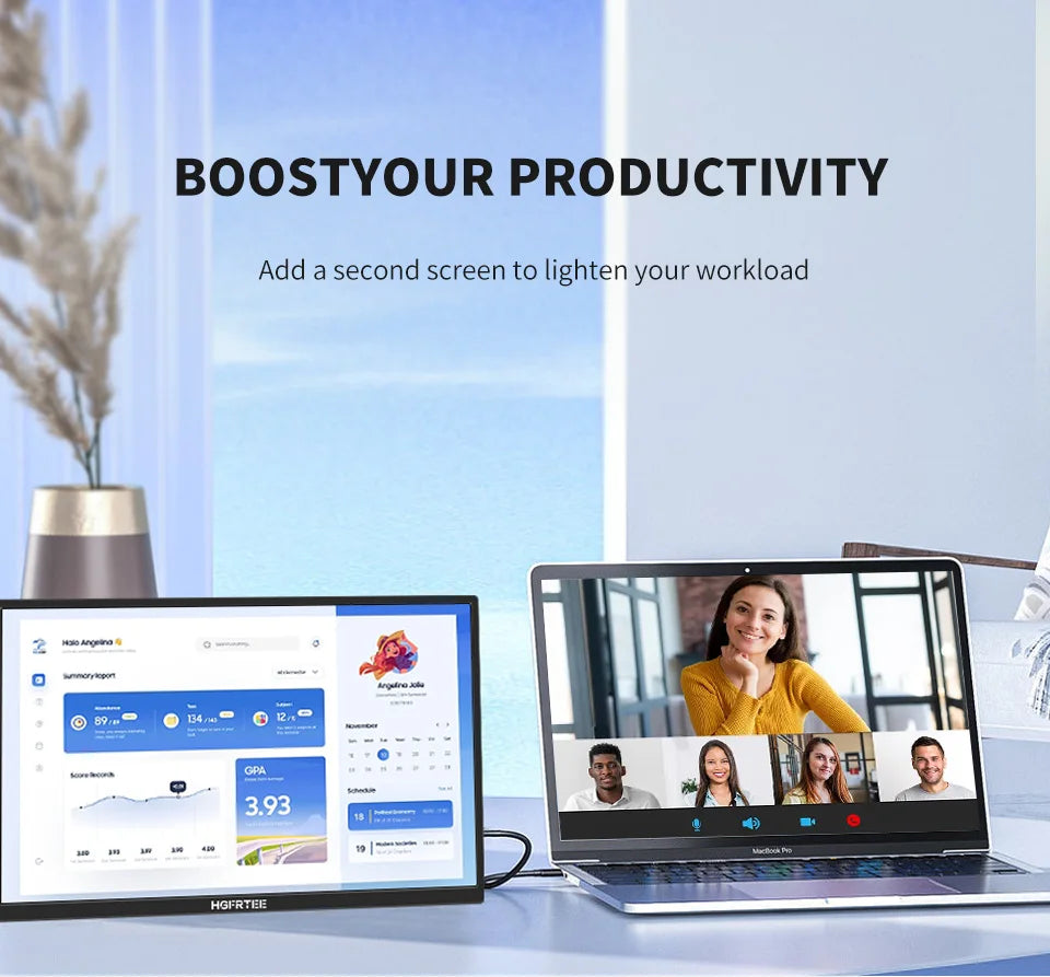 18.5" Portable 120Hz Monitor - 1080P IPS Full HD Laptop Second Screen - 15