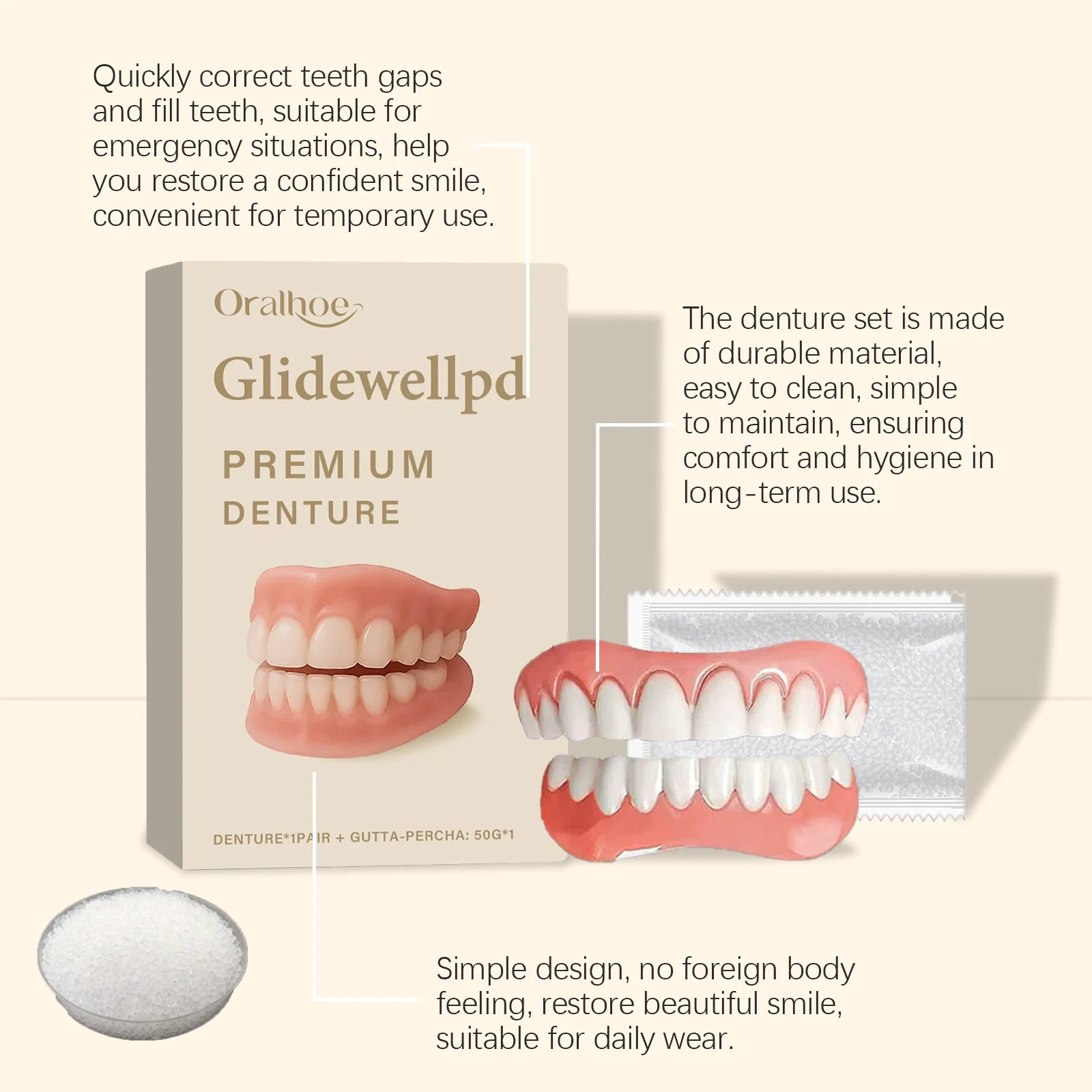 Comfortable Temporary Silicone Denture Set for Instant Smile Restoration - 17