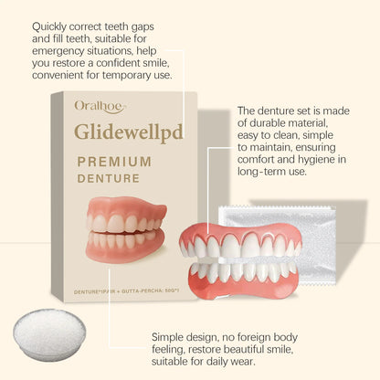 Comfortable Temporary Silicone Denture Set for Instant Smile Restoration