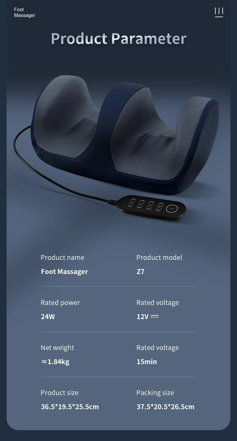 Multifunctional Shiatsu Foot and Leg Massager with Soothing Heat Therapy