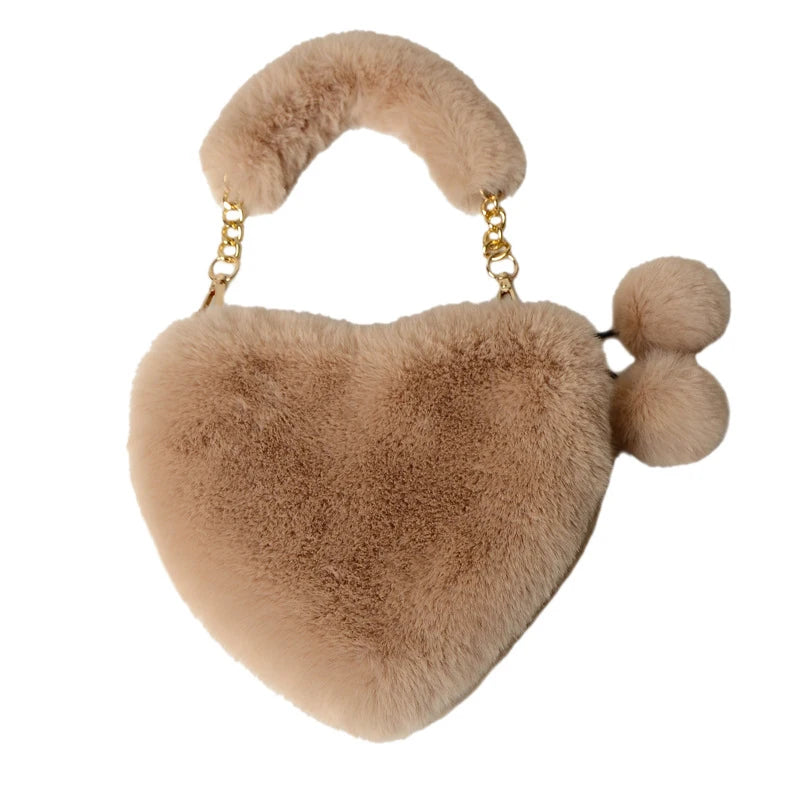 Luxury Plush Heart Handbag