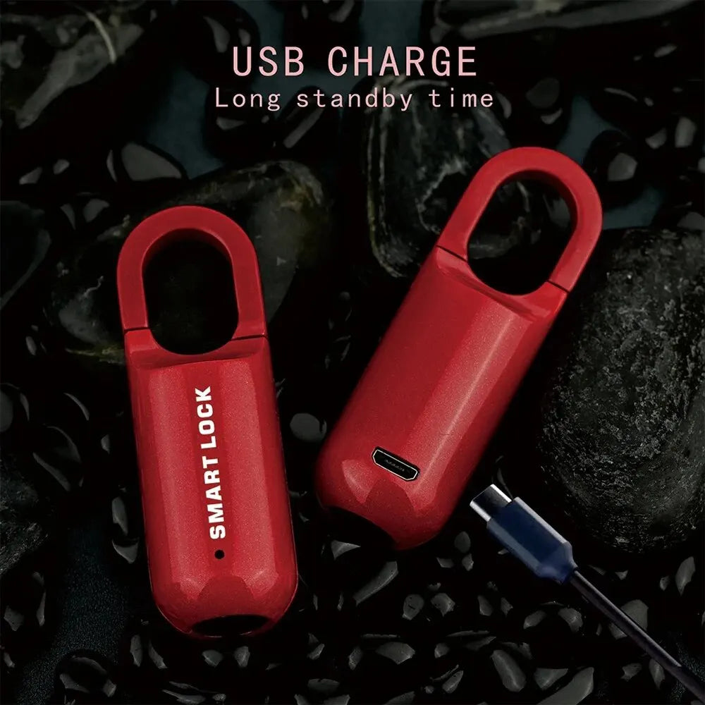 Smart Biometric Fingerprint Padlock Keyless USB Rechargeable Luggage Lock