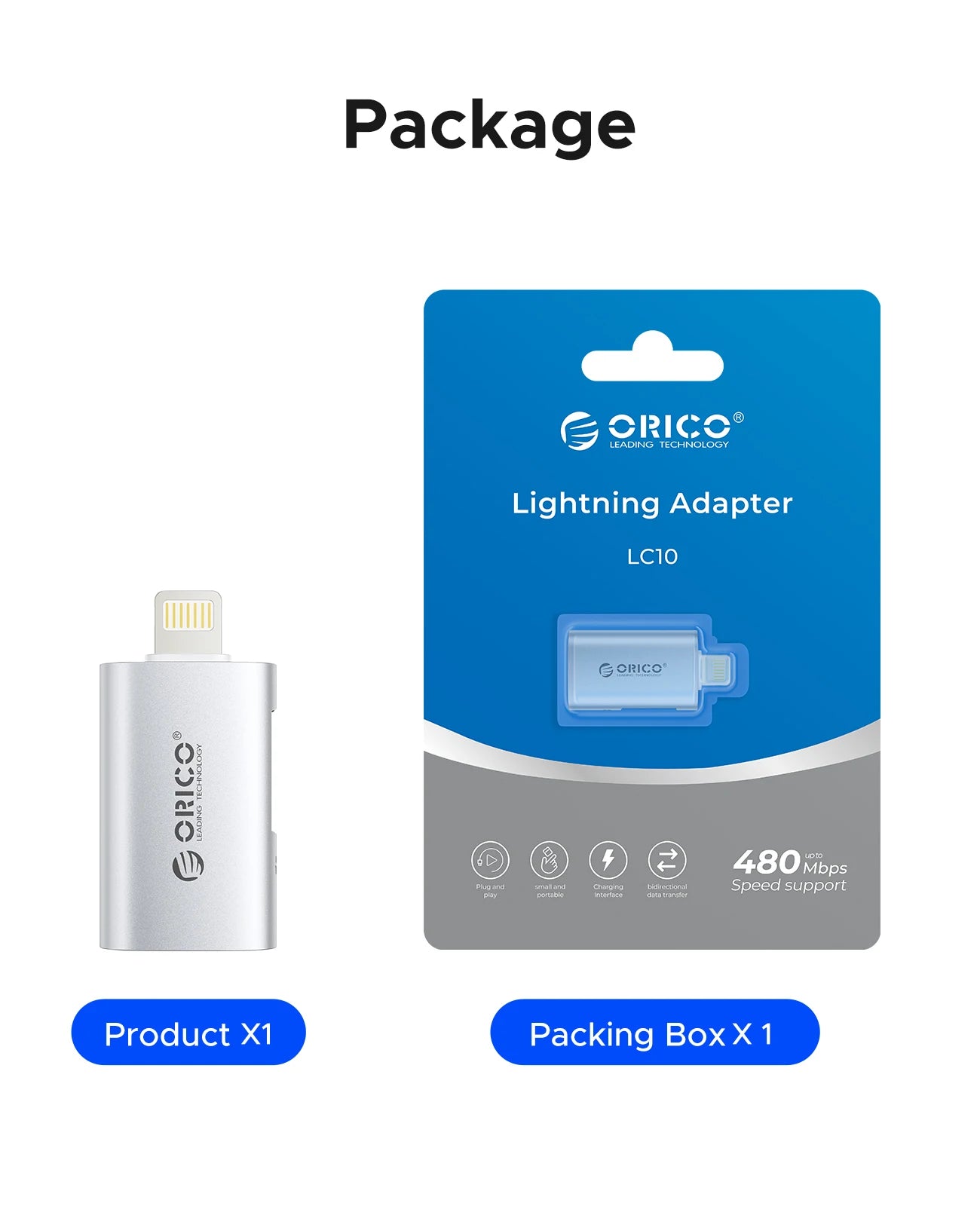USB-C to Lightning OTG Adapter – Fast Charging & Data Transfer for iPhone