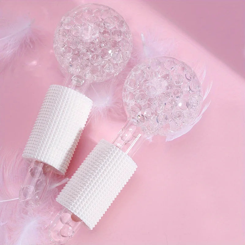 2Pcs Cooling Facial Ice Globes - Cold Roller Massager for Face & Eyes, Puffiness Relief - 16