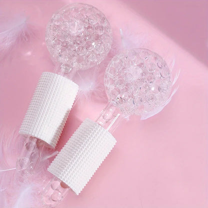 2Pcs Cooling Facial Ice Globes - Cold Roller Massager for Face & Eyes, Puffiness Relief