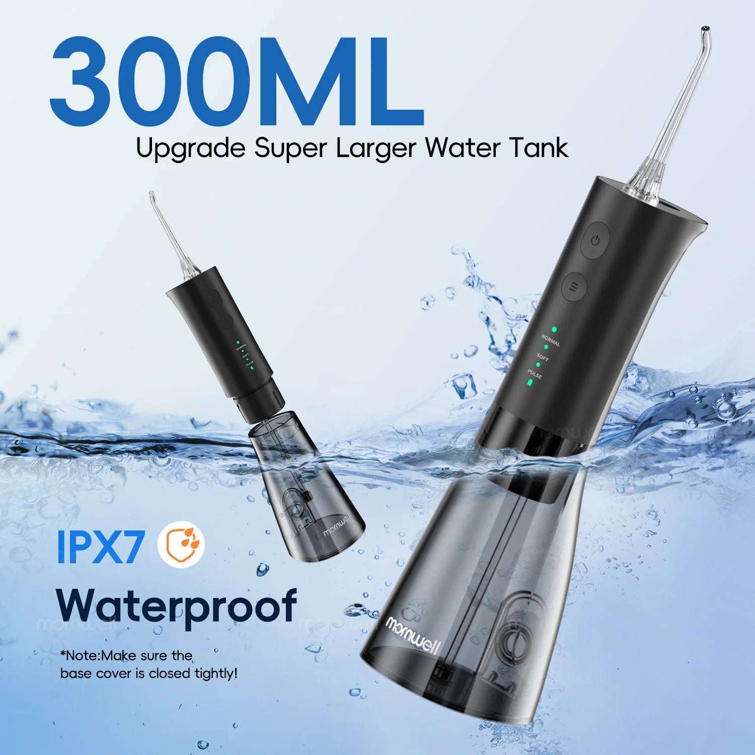 Portable Cordless Water Flosser - Rechargeable Electric Oral Irrigator with 300ml Tank - 6