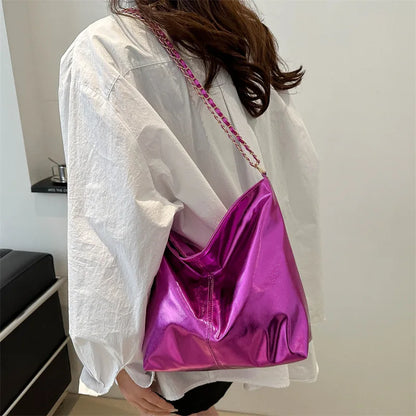 Luxury Glossy Shoulder Tote
