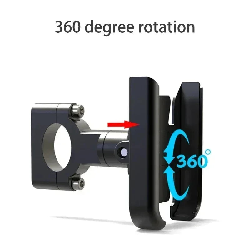 Heavy-Duty Aluminum Motorcycle & Bicycle Phone Mount - Secure GPS Holder - 15