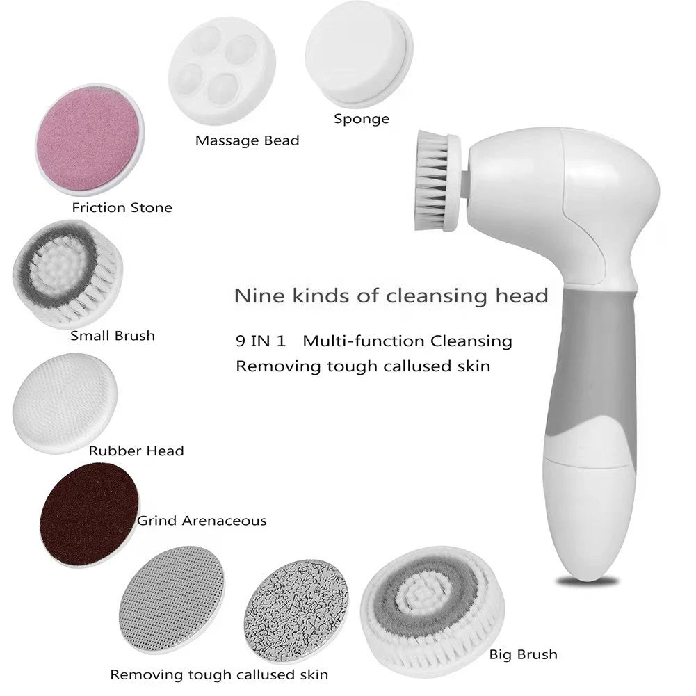9-in-1 Facial Cleansing Brush Set - Deep Exfoliating & Pore Cleansing Device - 3