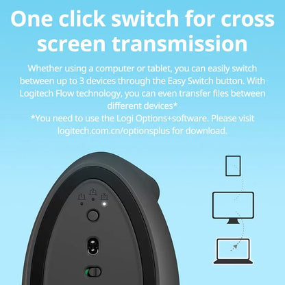 Ergonomic Vertical Wireless Mouse - Silent Bluetooth Optical Mouse