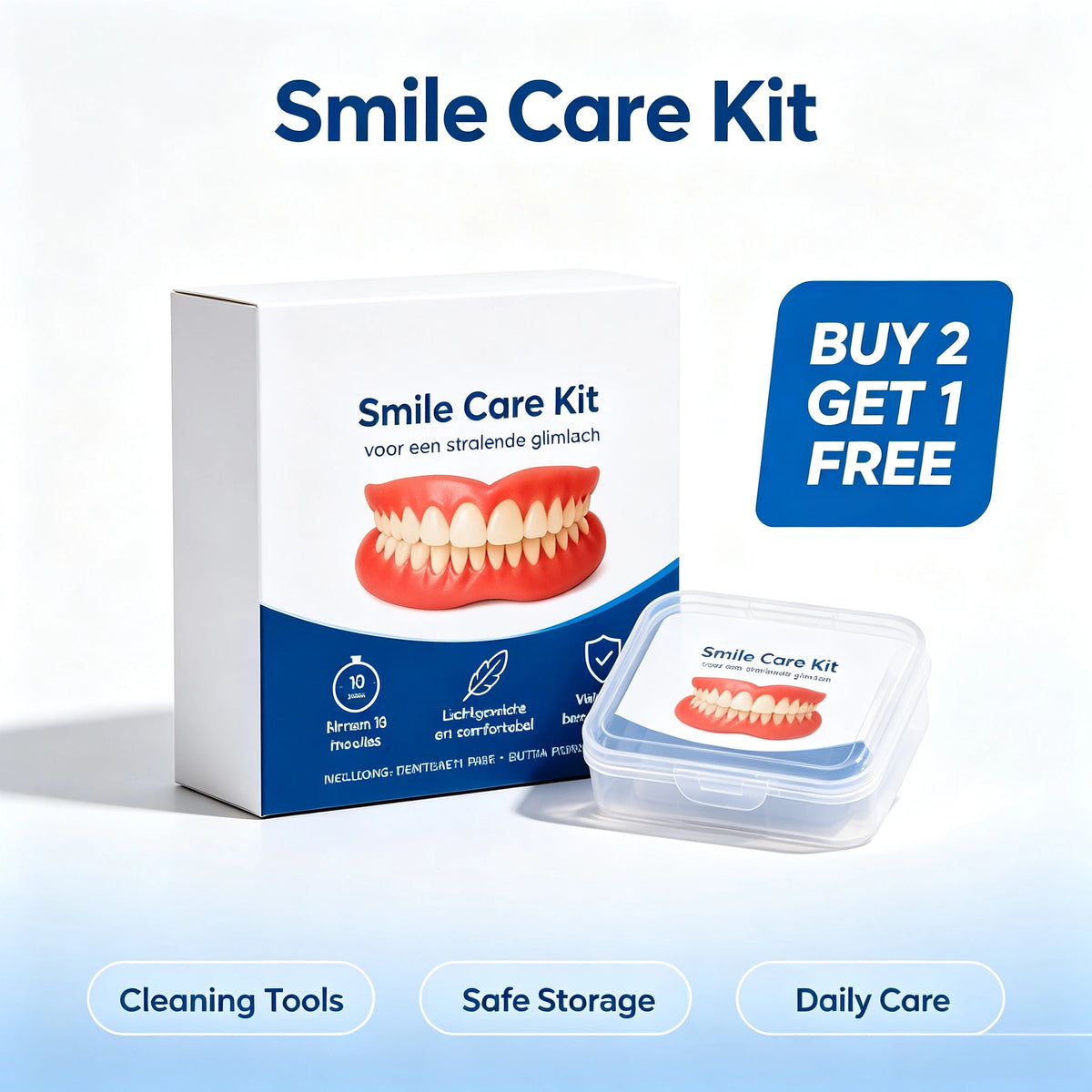 Comfort Fit Cosmetic Smile Veneers - Upper & Lower Realistic Dental Teeth Set