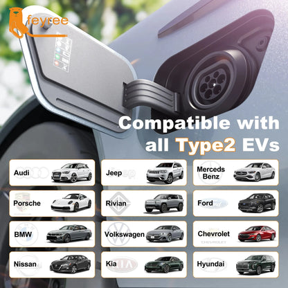 GB/T to Type 2 EV Charging Adapter - 32A Fast Charger Converter