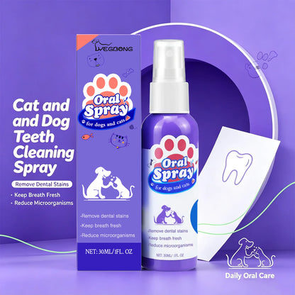 Pet Dental Oral Care Spray for Dogs and Cats - Fresh Breath & Teeth Cleaning