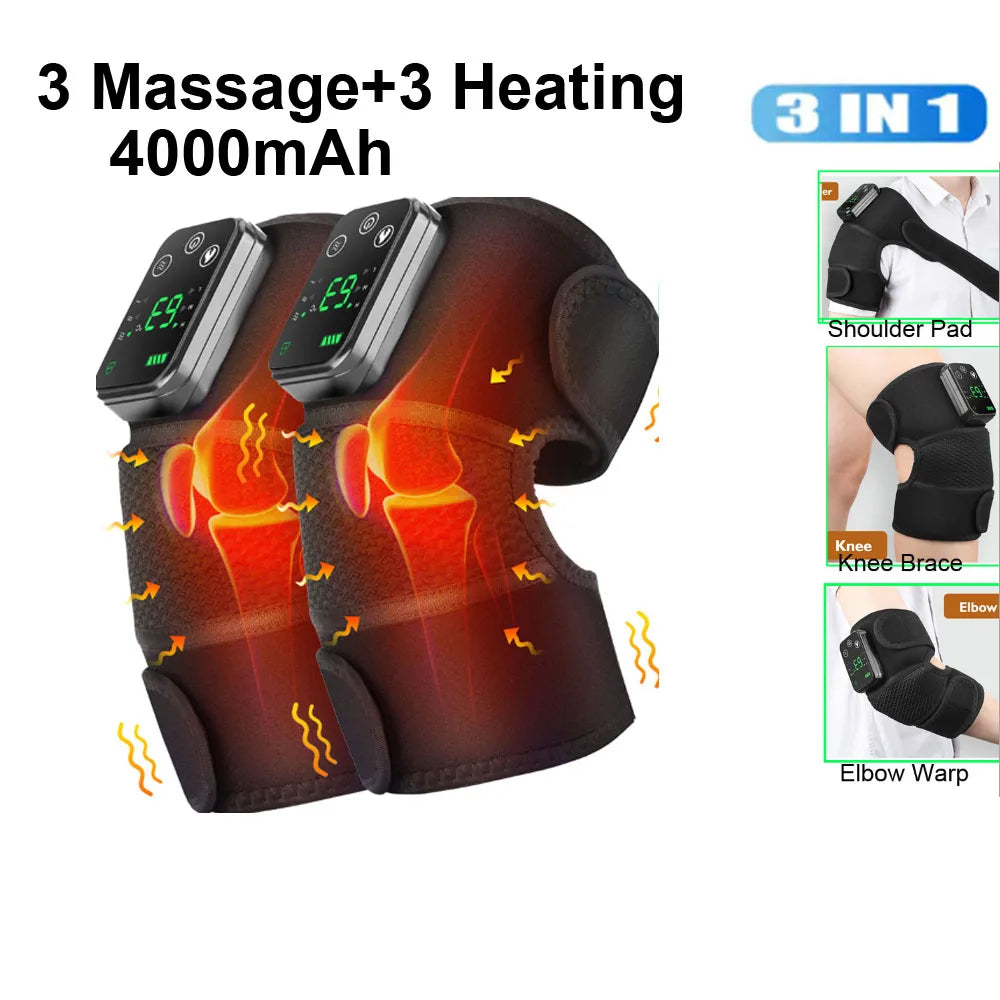3-in-1 Heated Knee Shoulder Elbow Massager with Vibration