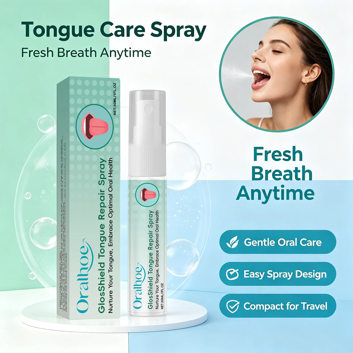 Tongue Coating & Bad Breath Repair Spray – Natural Oral Hygiene Care