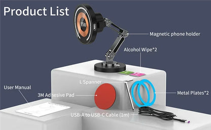 15W Magnetic Car Wireless Charger Mount for iPhone 15 14 13 12 Series