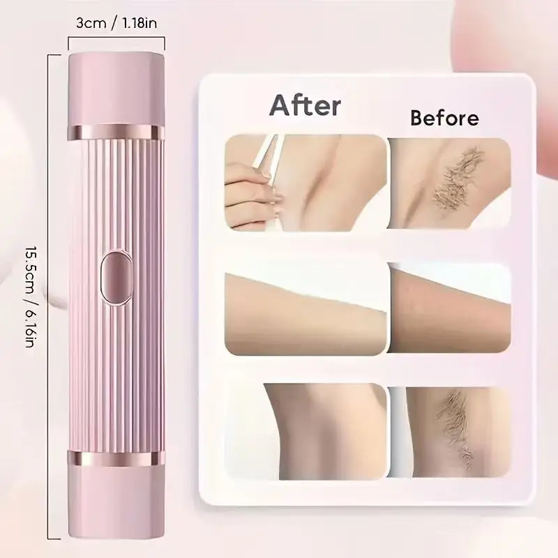 2-in-1 Women's Electric Shaver & Eyebrow Trimmer - Portable Wet & Dry Hair Remover - 2